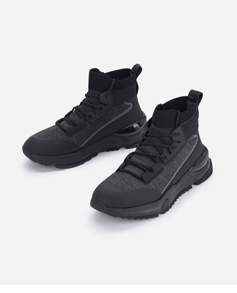 热风男鞋2021年冬季新款男士时尚运动休闲鞋子男01黑色43正码