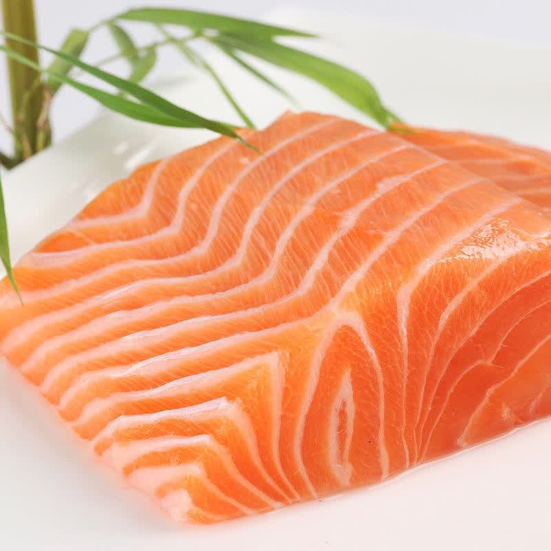 三文鱼中段刺身生鱼片日料腹部好位置原料现切大块整块不是碎切华海春