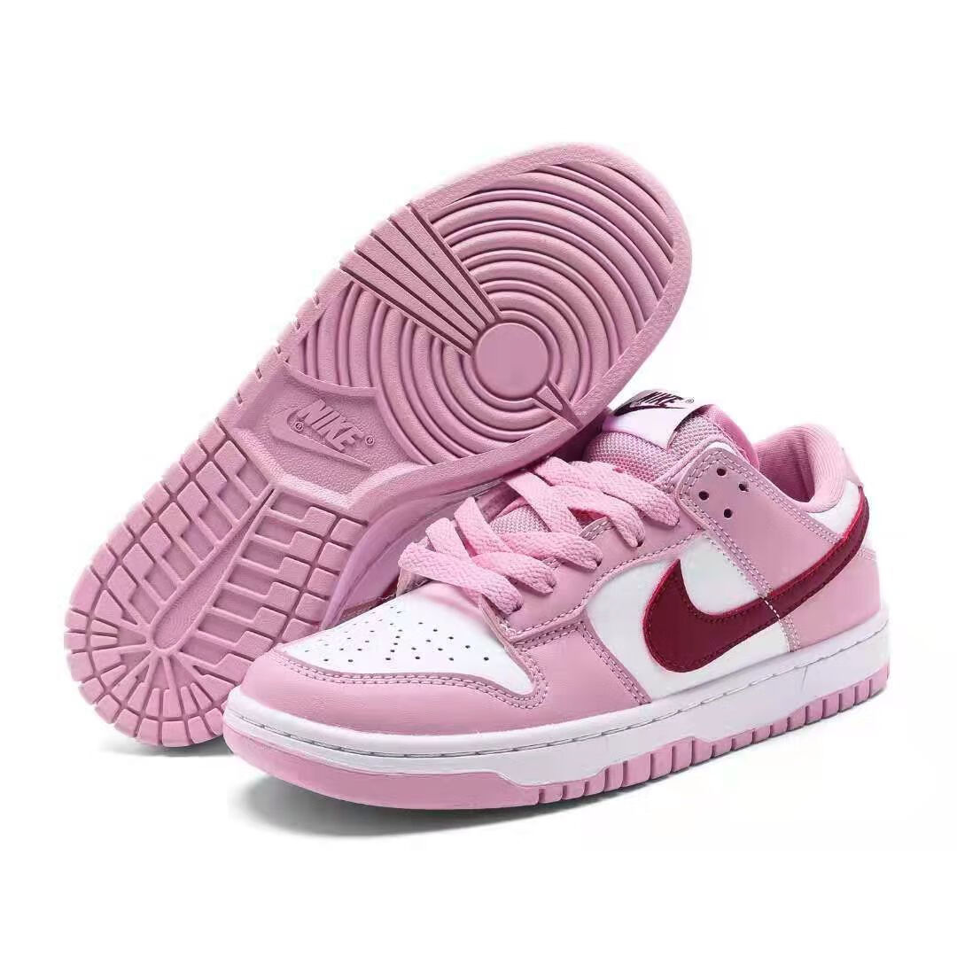 耐克nike【官方自营旗舰】春秋款dunk low樱花粉情人节白粉酒红女子