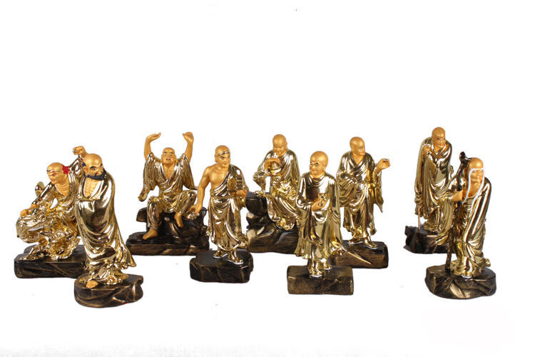 4寸至24寸十八罗汉佛像18罗汉像树脂工艺品摆件佛像摆件 4寸仿木色一