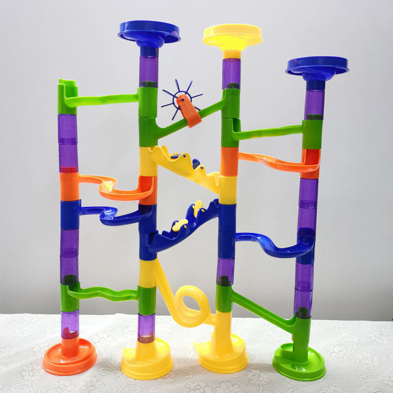 滚珠轨道积木小猪佩奇小猪佩奇儿童拼插滚珠滑道积木轨道拼装小男女孩