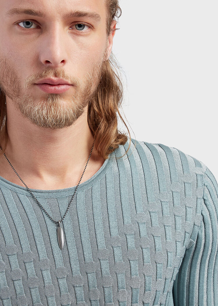 armani阿玛尼项链男潮酷个性羽毛吊坠男项链时尚首饰生日礼物送男友e