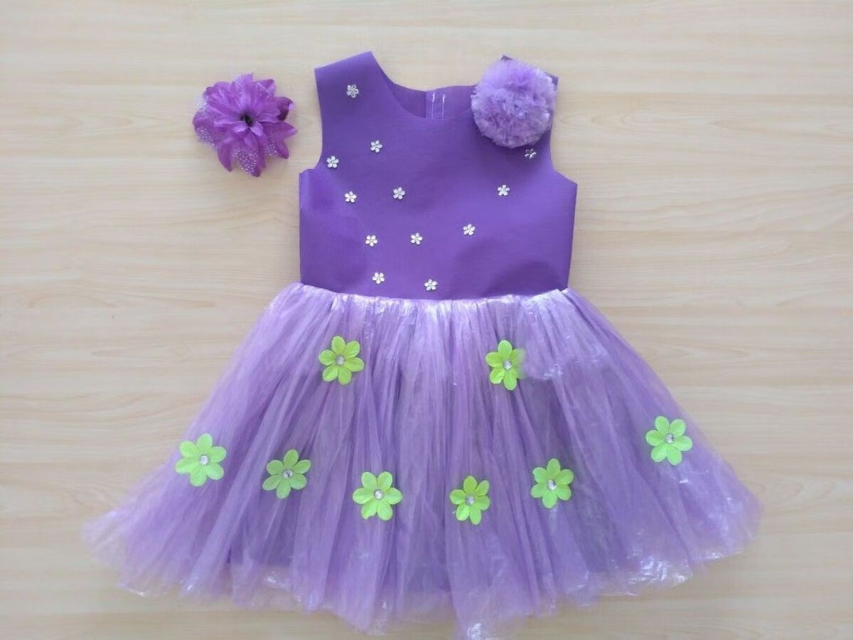 环保时装秀女孩环保亲子装diy材料自制环保衣服手工走秀儿童环保服装