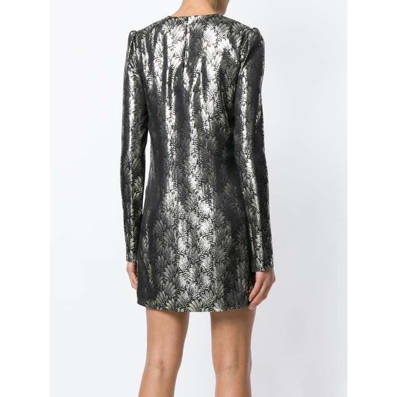 圣罗兰saint laurent 连衣裙女士奢侈品迷你金属感刺绣小礼服 黑色 44