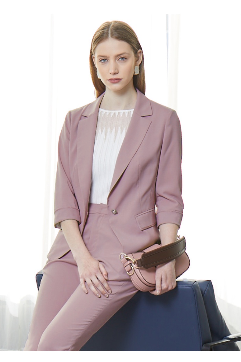 landi蓝地女装职业套装小西装一粒扣西服上衣bluxt282s00 2020夏季