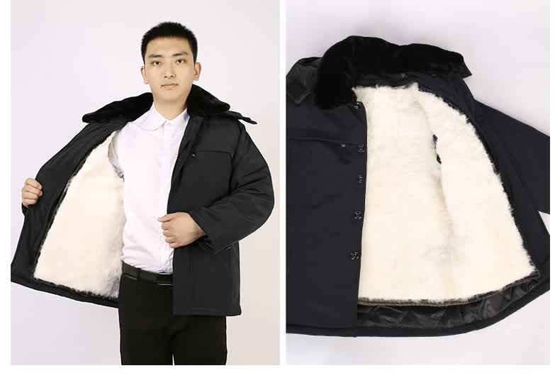 老人羊皮大衣羊皮袄中老年皮毛一体男东北棉衣尼克服加厚保暖外套冬季