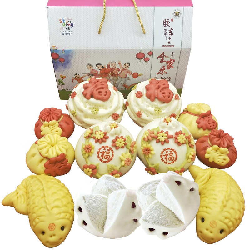 金穗朵新年花式馒头早餐面点食品花馍馍面食胶东花饽饽新年礼盒礼品