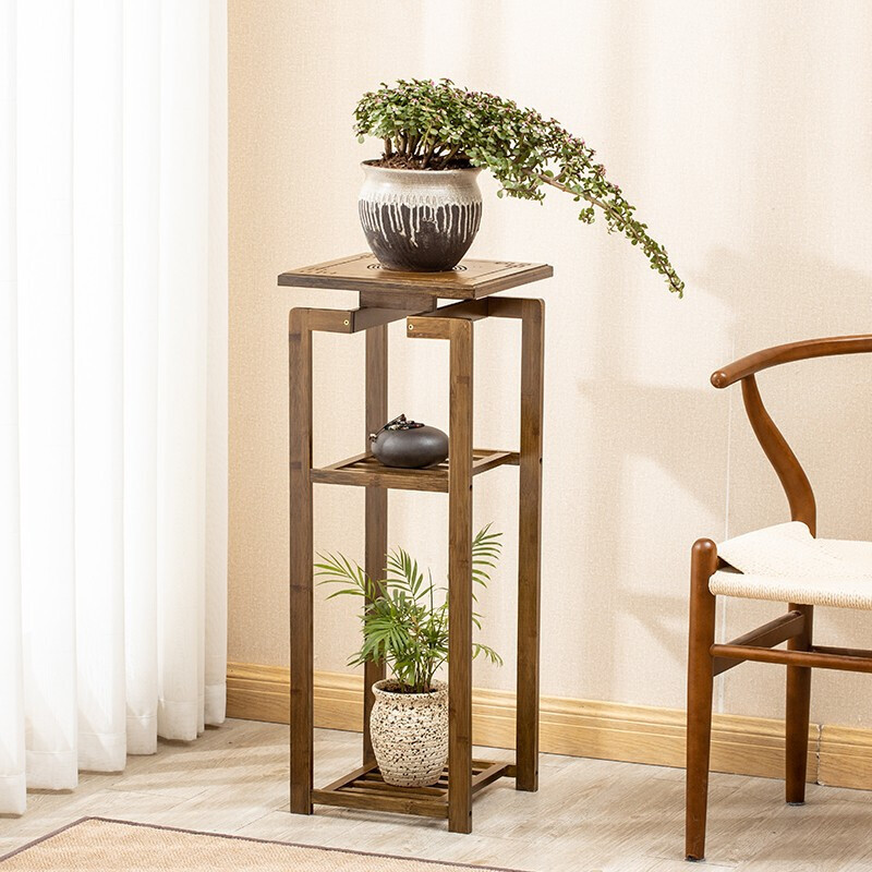 花架楠竹花架子盆景架阳台花架多层多肉花几中式客厅花架仿古置物架