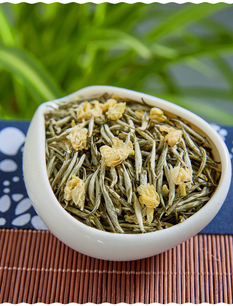 峨眉雪芽2021四川峨眉山飘雪茉莉花茶映象浓香特级花毛尖峰碧潭兰新散