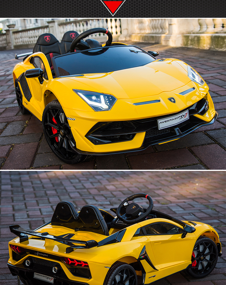 兰博基尼儿童电动车四轮可坐人宝宝玩具汽车带遥控可自驾摇摆童车超级