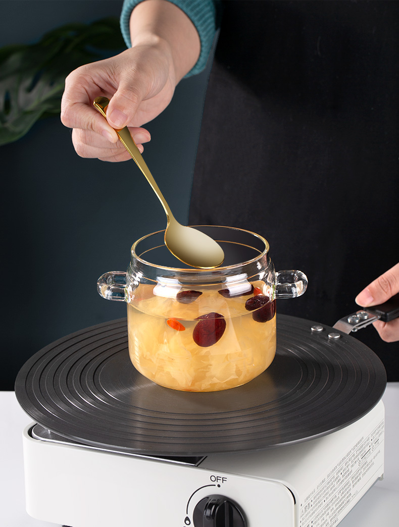 煲汤家用透明煮锅炖盅明火耐高温小汤锅盅炖碗高硼硅玻璃炖盅750ml