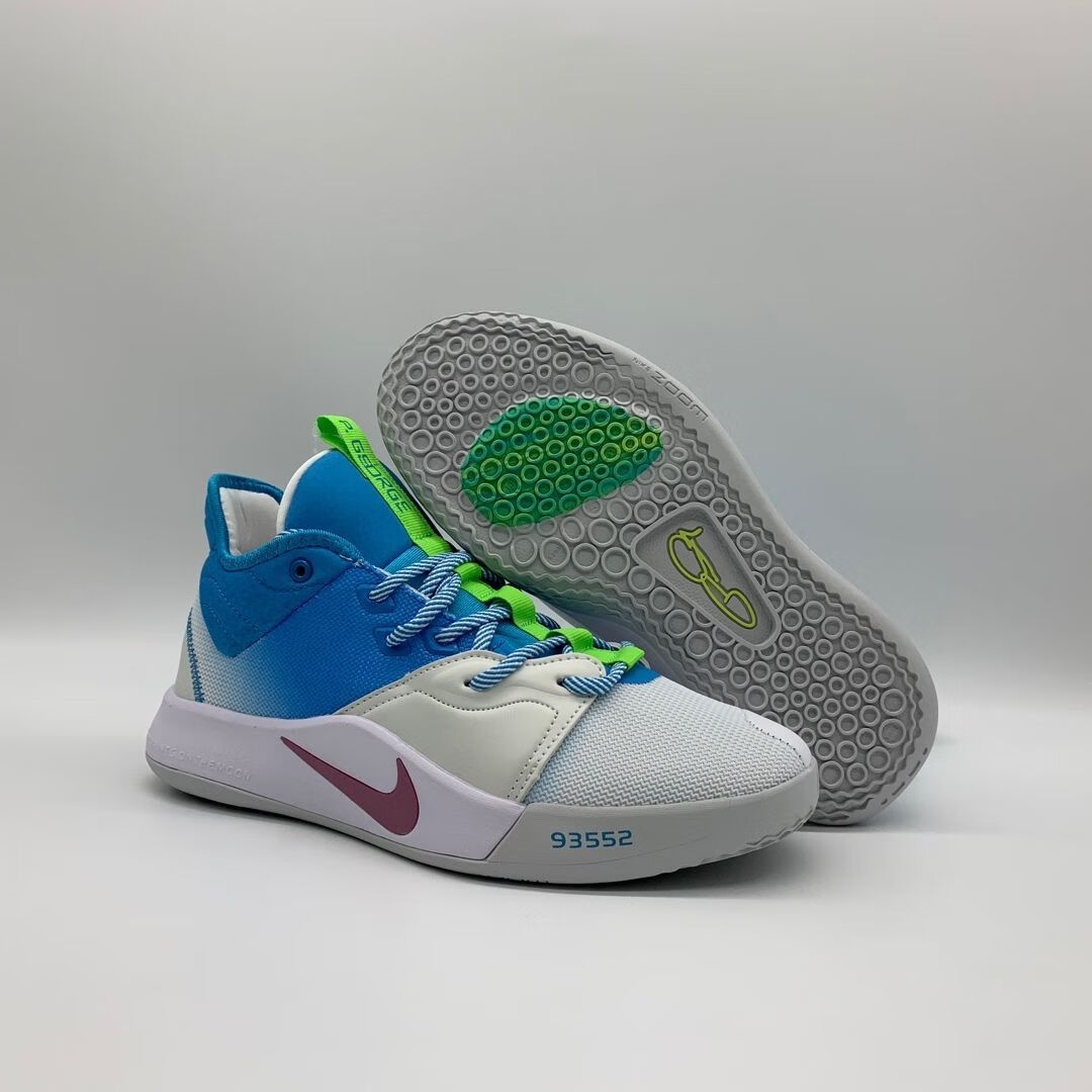 保罗乔治3代鱼饵 pg3lure 蓝白宇航员白金缓震实战篮球鞋男ao2607