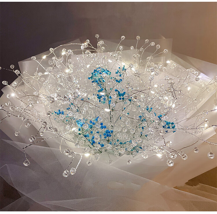 娇允满天星手工玻璃珠花束ins网红永生花表白男女生礼物闺蜜生日 星辰