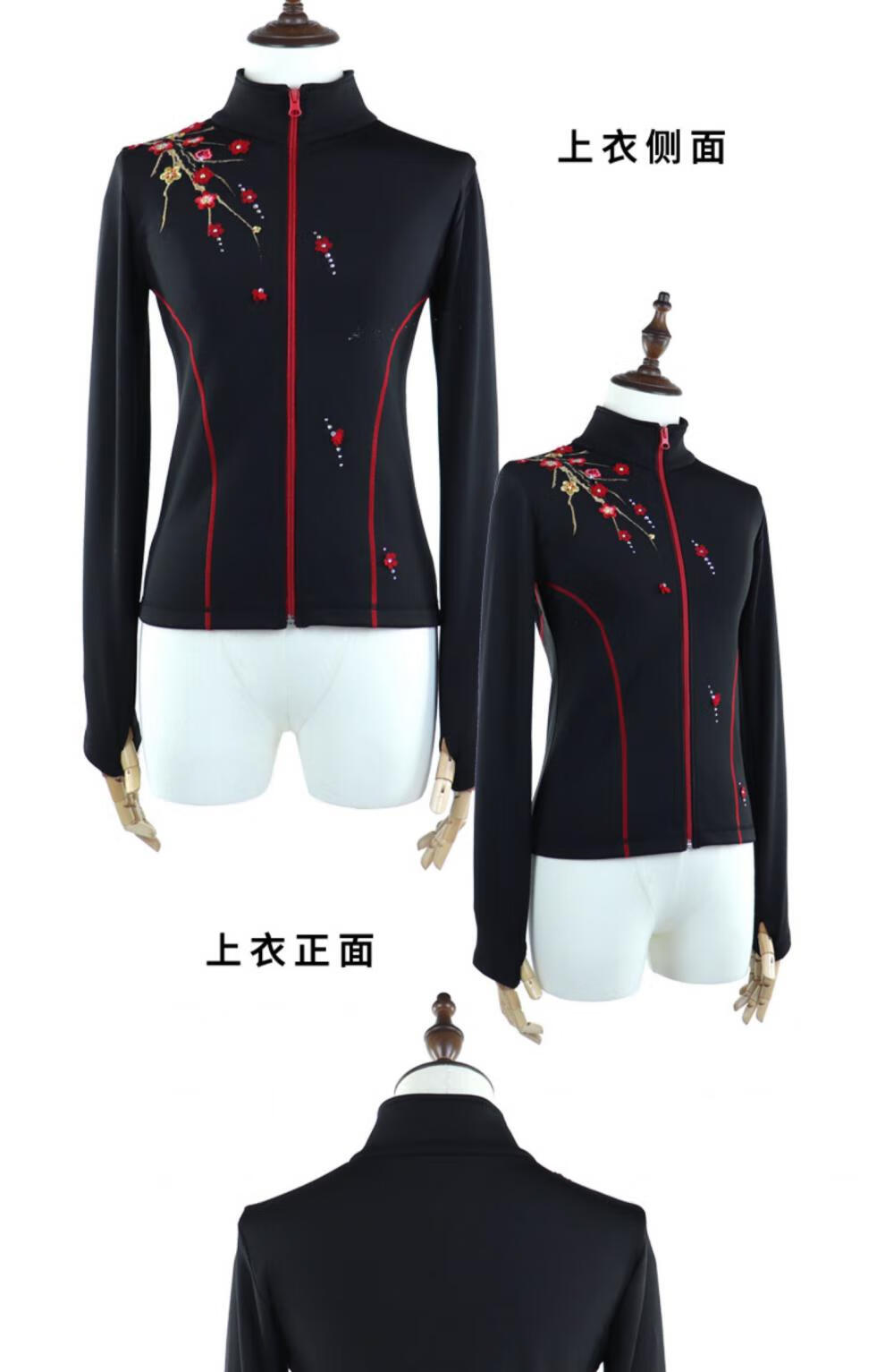 【冰上运动】花样滑冰冬季训练服 中国风花样滑冰训练服加绒厚成人