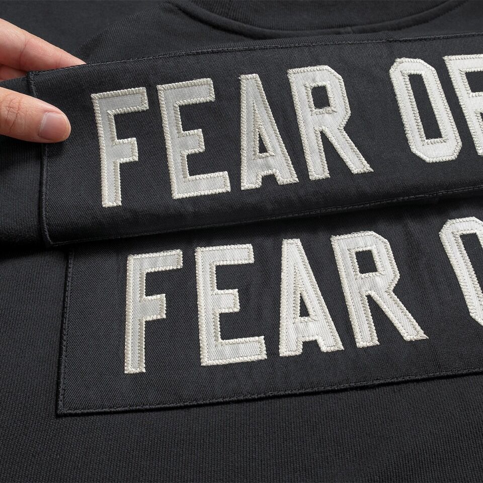 fearofgod5th第五季圆领fog贴布卫衣高街宽松休闲男女流行外套 蓝黑色