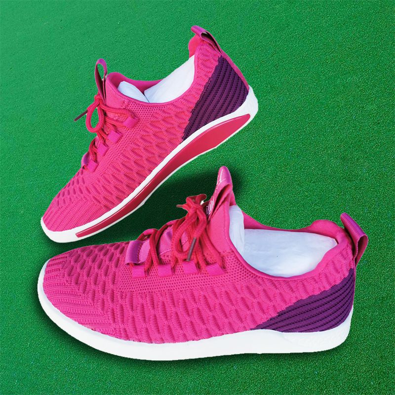 门球鞋 门球鞋男女专业软底双贴脚门球鞋直边双贴门球鞋 黑红色 图片