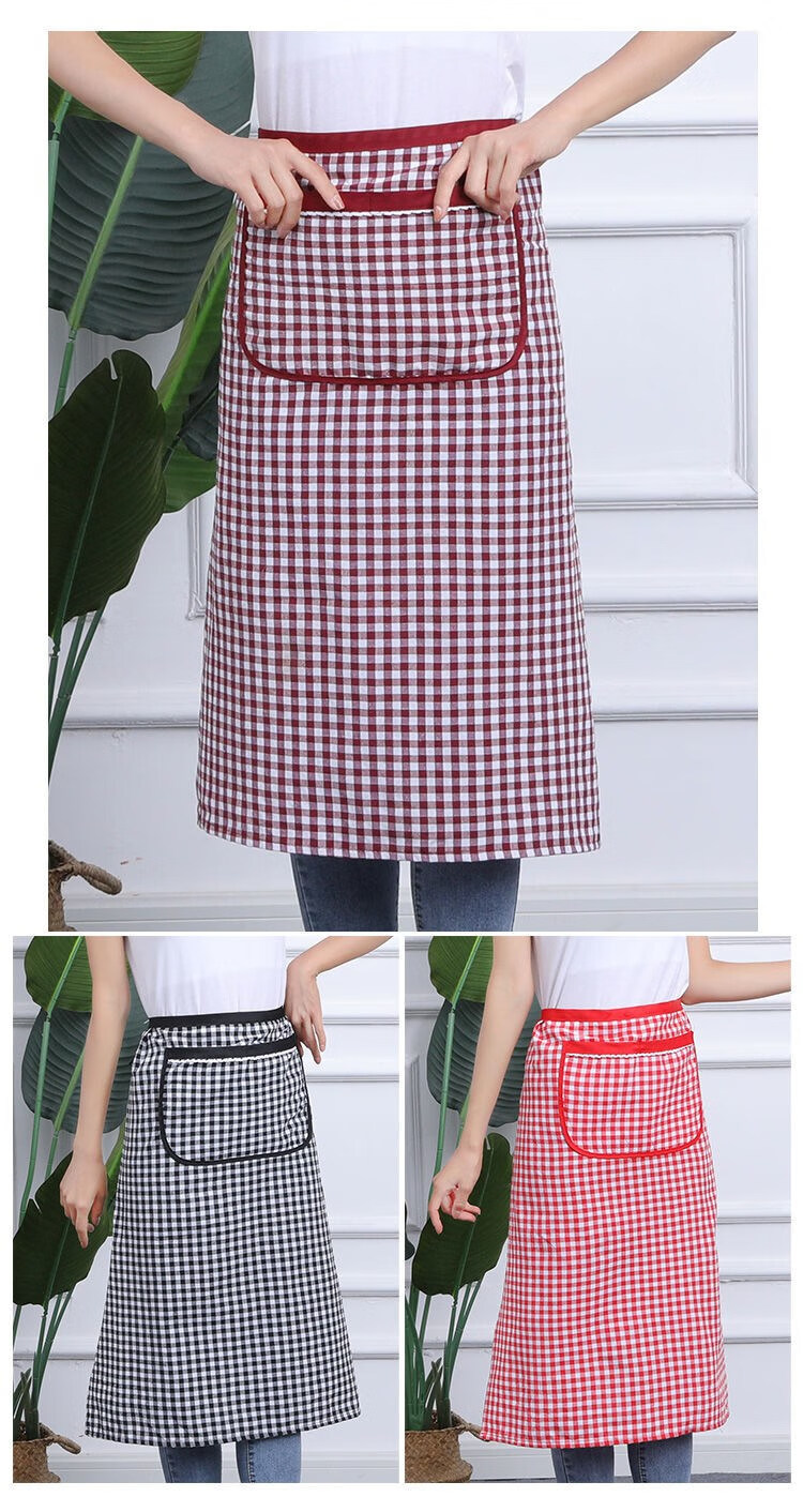 玖维娅jiuvia夏季薄款纯棉围裙半身围腰女厨房家用洋气可爱防污上班