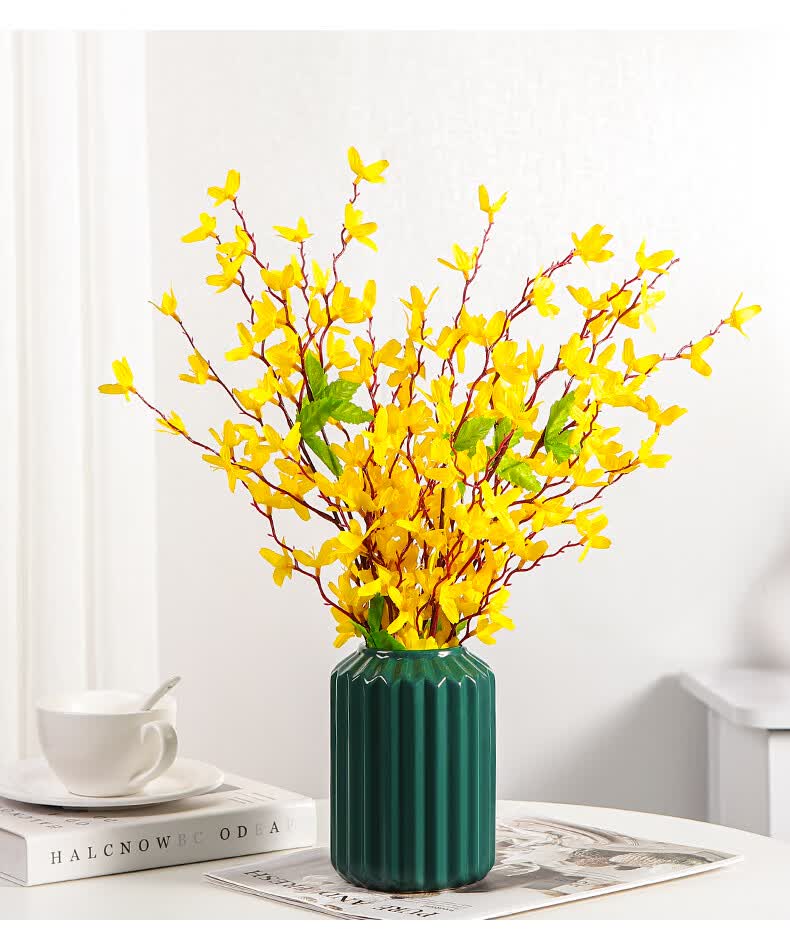 喜莱卡迎春花仿真花束假花摆设客厅装饰品黄色跳舞兰餐桌摆花花艺摆件