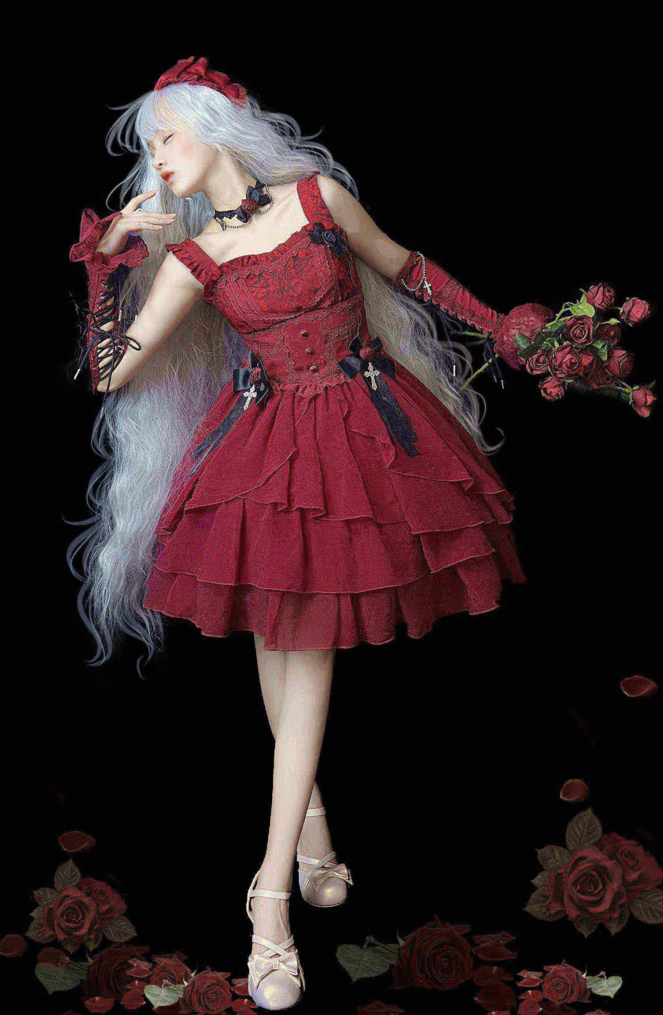 衣吧客魔法电报原创设计 【恶魔逆行】哥特lolita 洛丽塔洋装 -二团