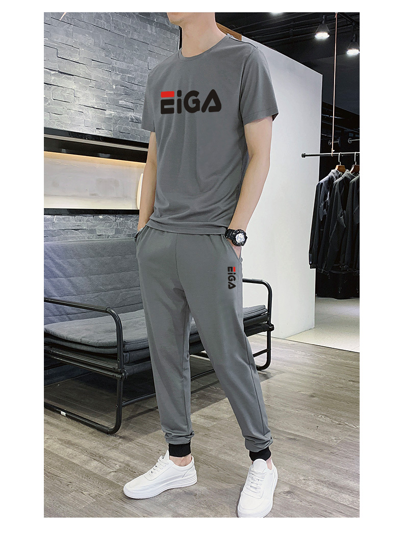 夏季运动套装男 夏季套装男运动休闲男装男士帅气搭配夏天短袖青少年