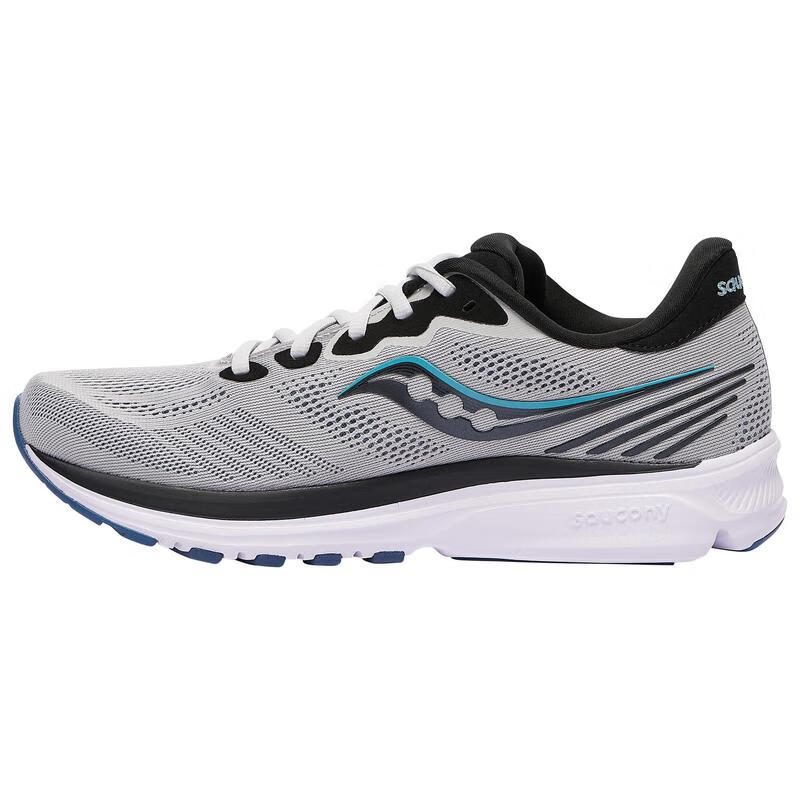 索康尼saucony 男鞋ride 14 缓震透气休闲 运动跑步鞋男 fog/black