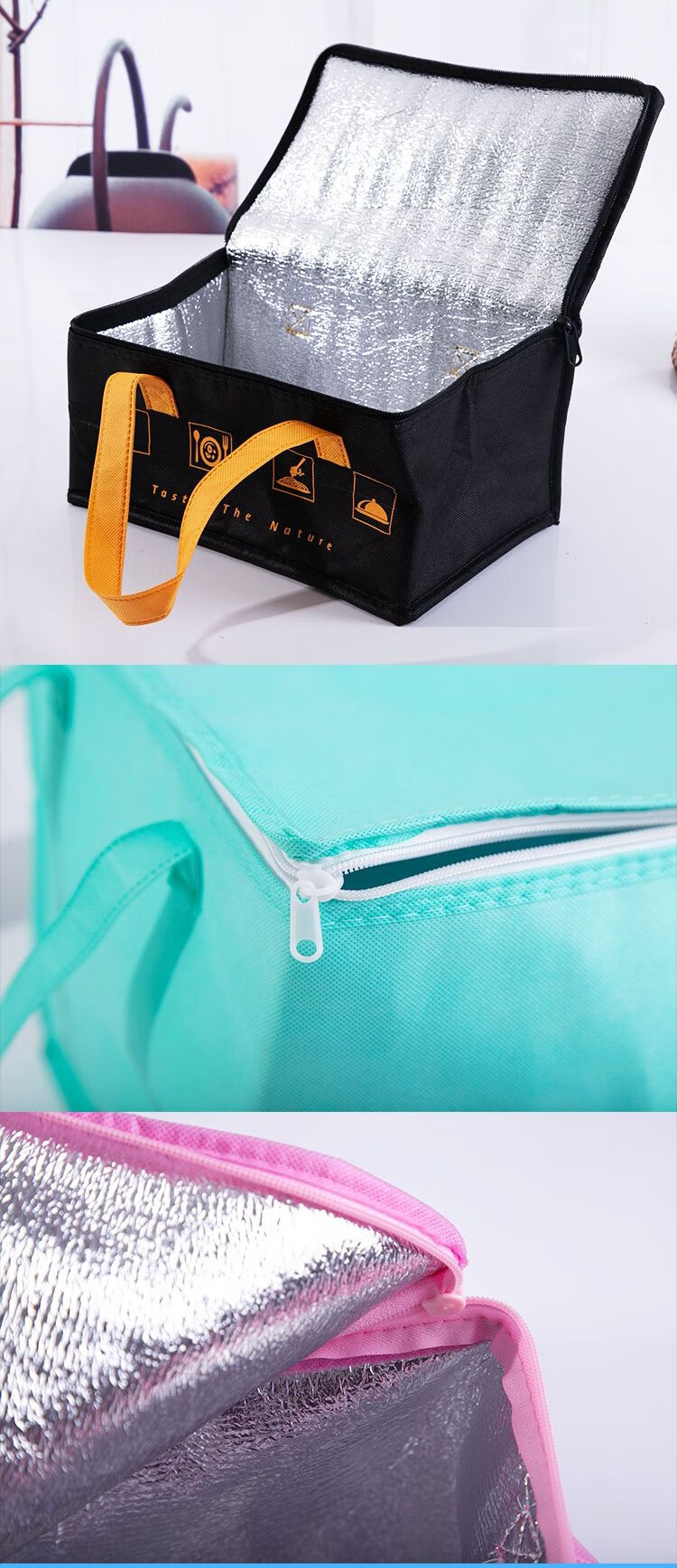 保鲜保冷加厚加高大容量外卖专用铝箔冷藏手提大号喜茶保温袋 红色12