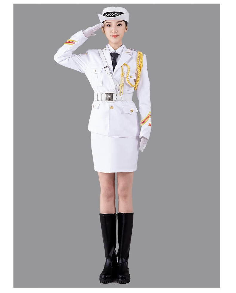 珂紛 升旗手服裝成人三軍儀仗隊禮服護衛隊學生禮賓服升旗儀式 綠色男