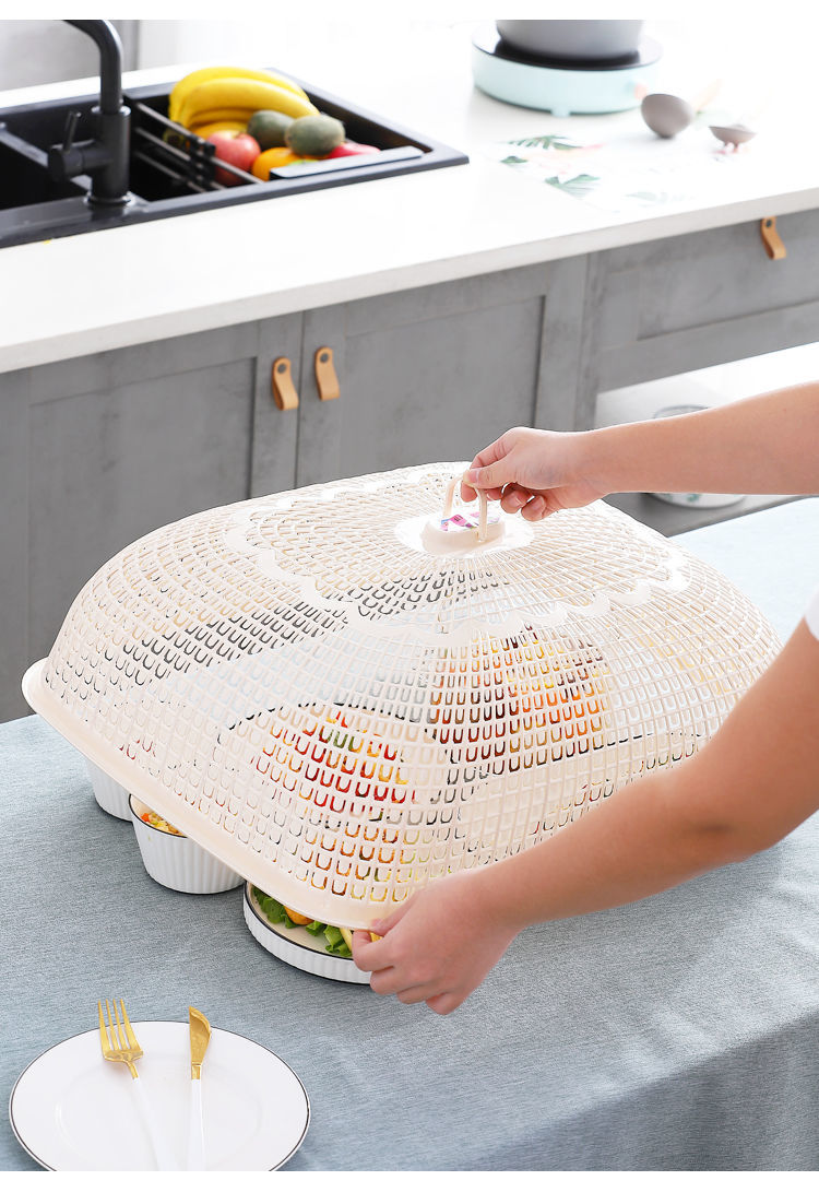 特大号菜罩塑料家用餐桌罩长方形防苍蝇防尘盖菜罩厨房食物遮菜罩 b