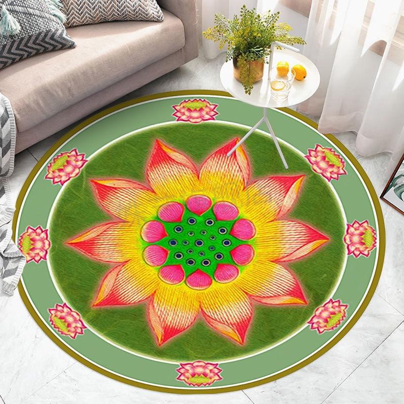 佛堂寺院祠堂荷花祥云跪垫莲花佛堂打坐禅意佛教中式垫子水中荷花圆