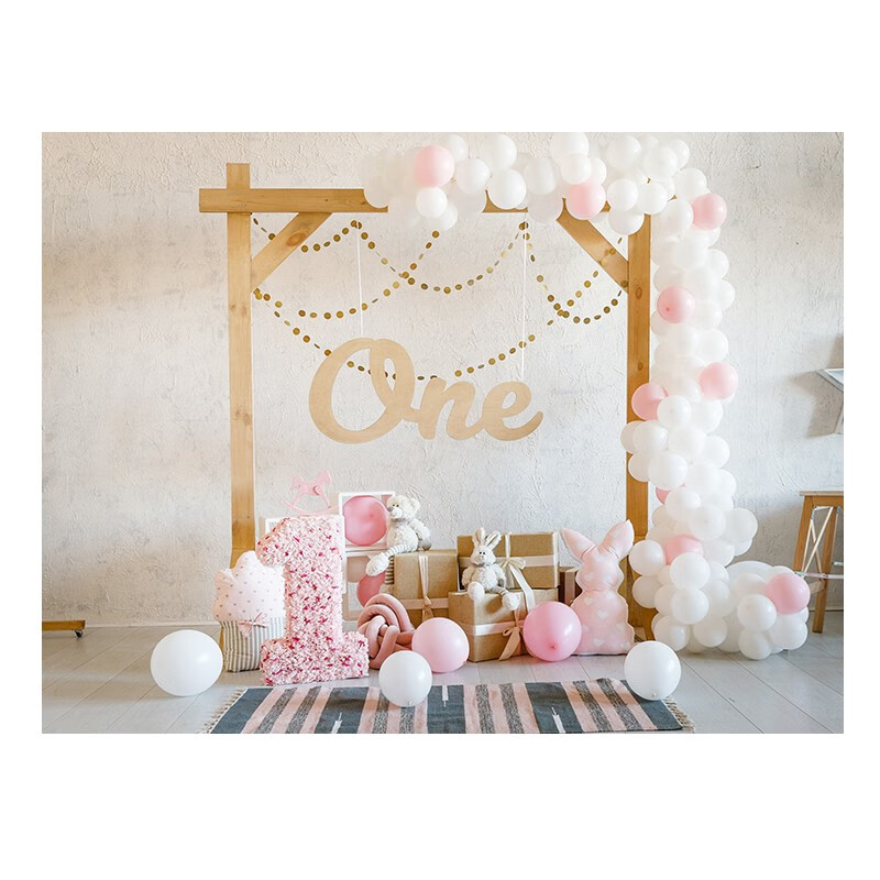 居梦坞满月布置背景布周岁宝宝儿童生日百天宴挂布派对写真拍照背景