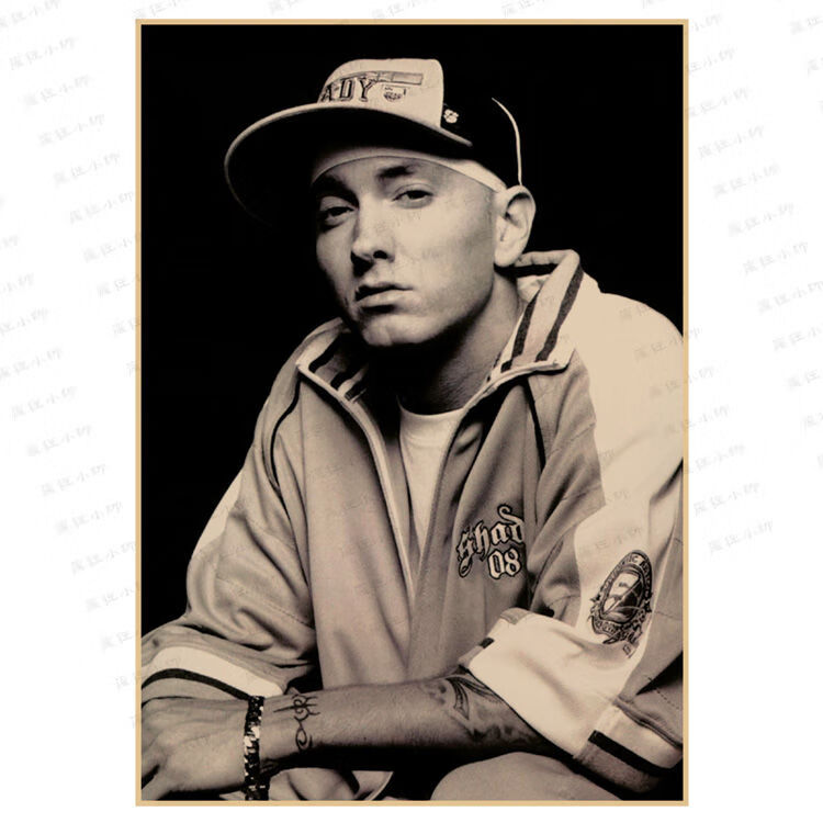 索芙太 痞子阿姆埃米纳姆eminem复古牛皮纸海报姆爷说唱歌手饶舌宿舍