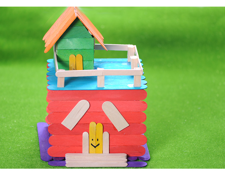 雪糕棒diy手工制作模型房子冰棒棍冰糕棍冰棍棒木棒木条雪糕棒直边原