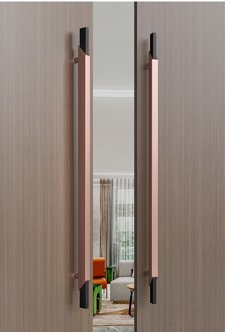 现代有框玻璃大门拉手餐厅会所酒店包厢不锈钢门把手 【实心航空铝】