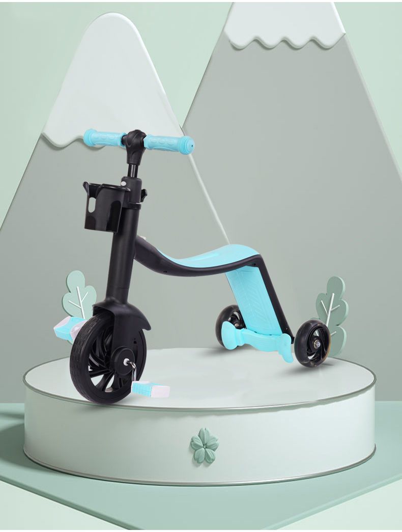 三合一儿童滑板车1-3-6岁滑滑车可坐溜溜平衡车多功能宝宝三轮车 三