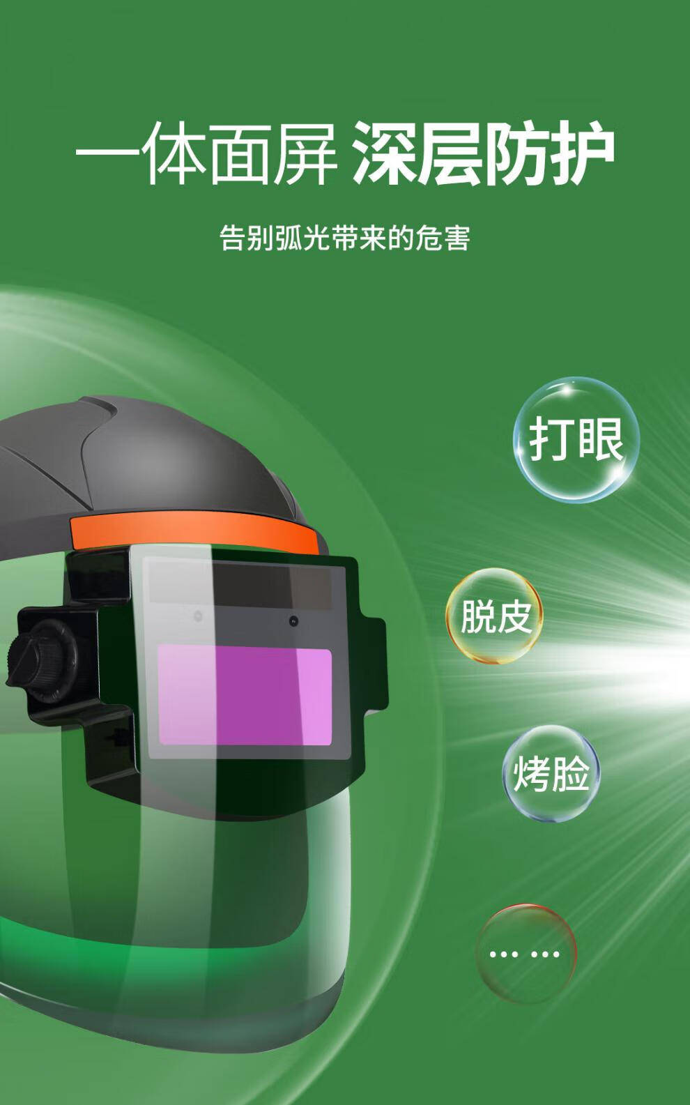 头戴式全自动变光焊帽烧焊氩弧焊工面卓眼镜覃单独小视野款变光镜片