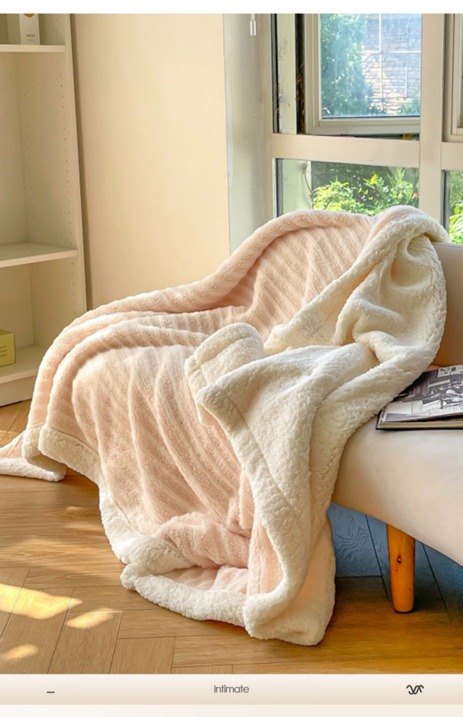 富·安·娜商场同款 兔兔绒毛毯冬季加厚珊瑚绒小毯子羊羔绒沙发毯