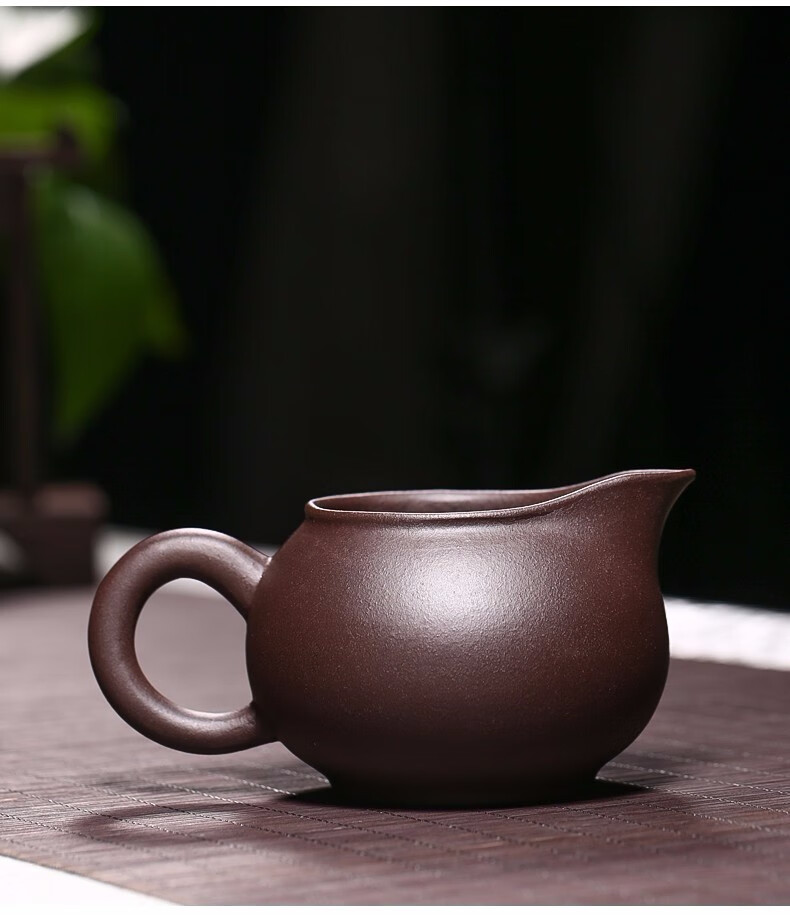 倒把西施公道杯宜兴紫砂分茶器功夫茶具配件全手工茶海公道杯紫泥公道