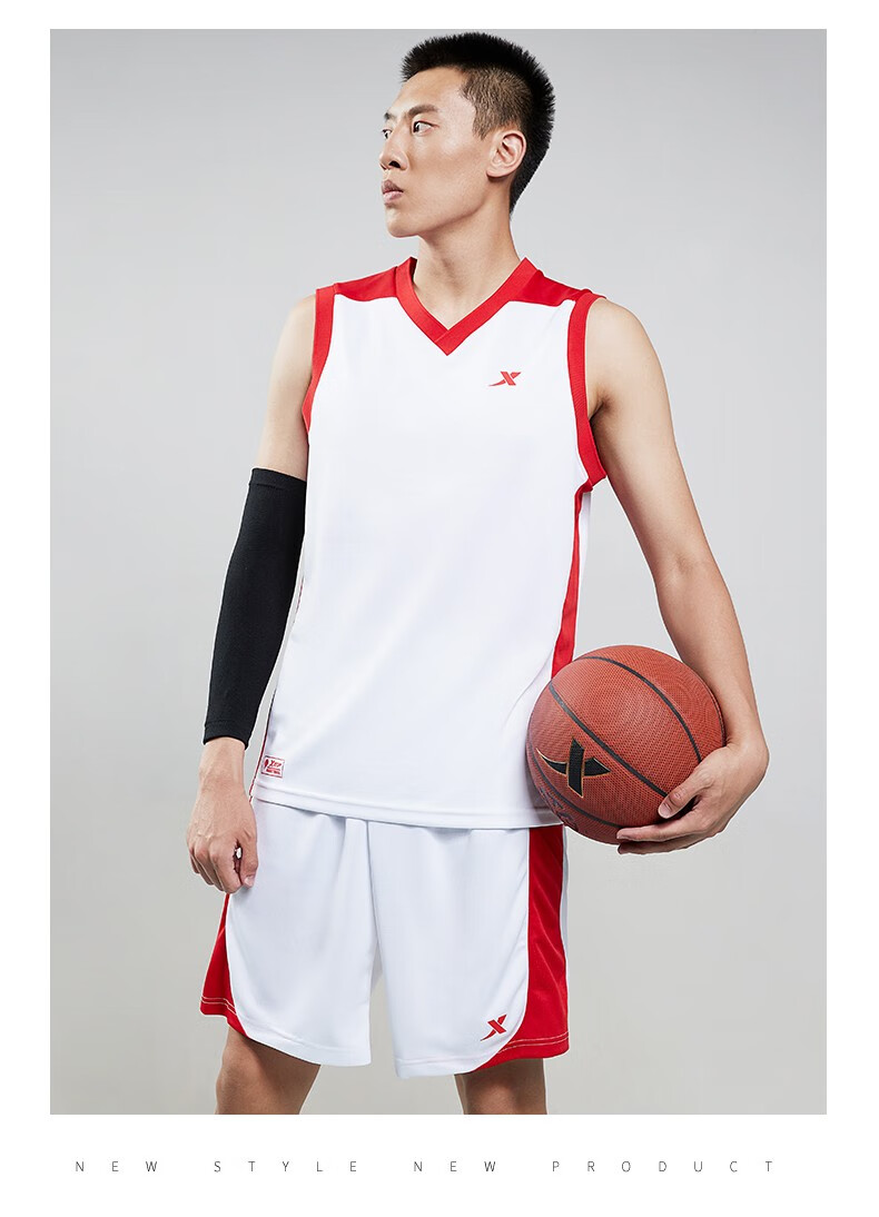 特步男装运动套装男篮球服无袖背心上衣运动服透气短裤运动球衣