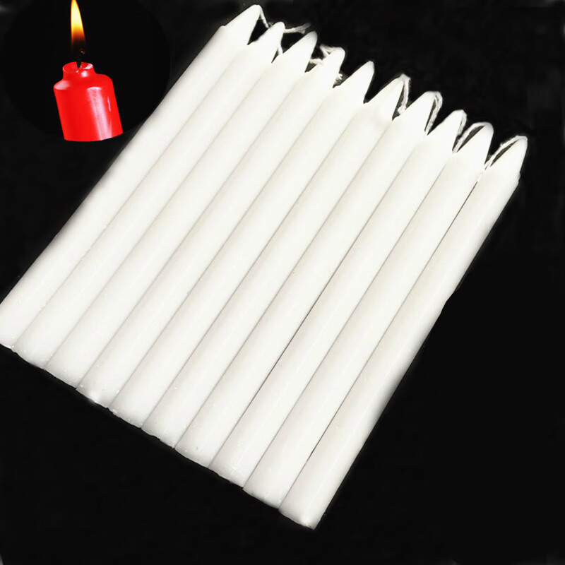 辉客映上白蜡烛家用照明停电应急防灾蜡烛白色焟烛供佛无烟烛腊烛台红