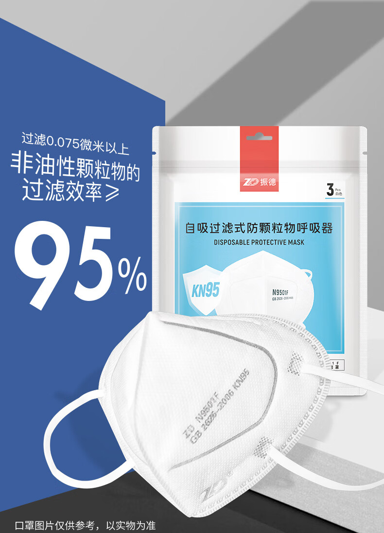振德(zhende) kn95口罩 防雾霾pm2.