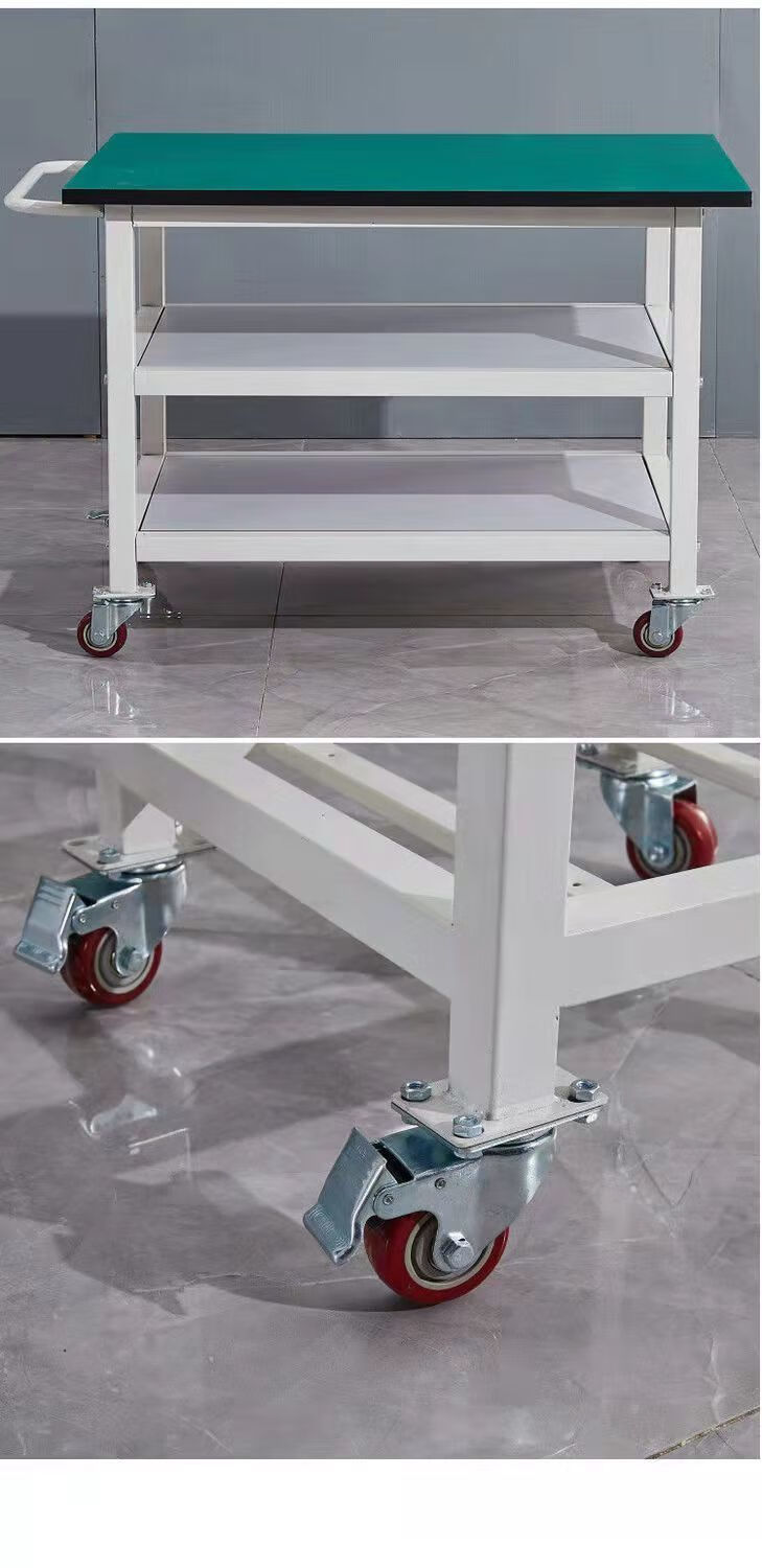 防静电周转车车间流水线物料架脚轮推车工作台双层轮子小手推车间流水