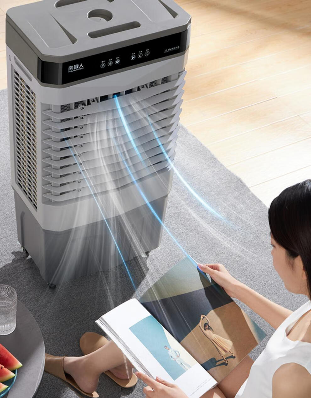 器小型移动冷风机冷风扇加水宿舍小空调冷气扇家用遥控升级款095米高