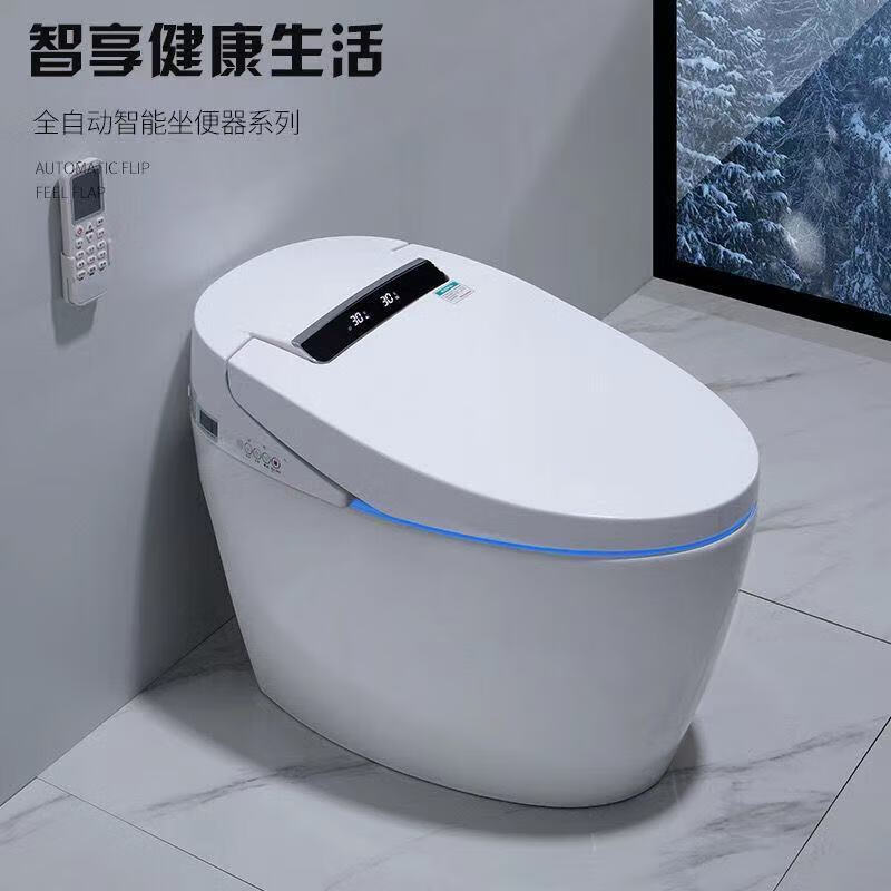 mdngai语音家用智能马桶一体全自动翻盖感应冲水冲洗烘干多功 简配版