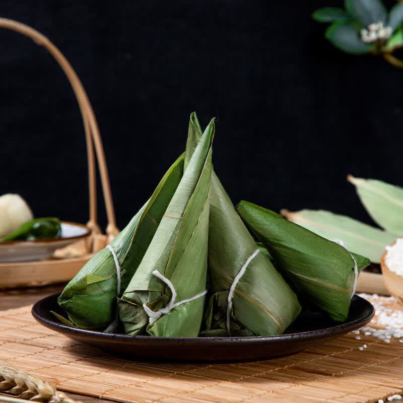 土家族传统原味纯糯米手工包粽子三角形粽子真空包装粽子叶白水粽6个