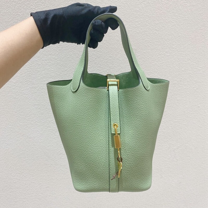 二手99新未使用爱马仕hermespicotin18菜篮子水桶包女包手提包爱马仕