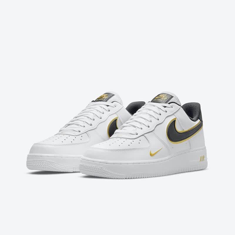 耐克nike air force 1 af1男子黑金空军一号低帮双钩休闲板鞋 da848