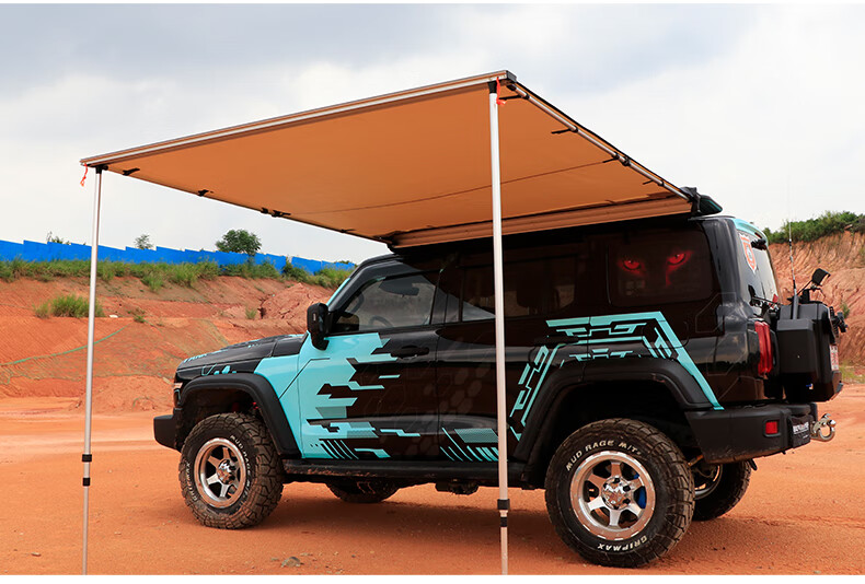 坦克300侧边帐车边帐篷侧边遮阳蓬野营速开大车顶遮阳防雨蓬天幕糖片