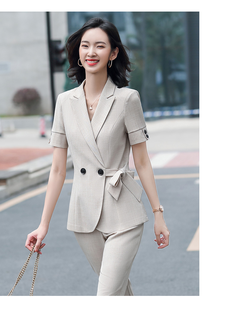 昂柏职业套装女夏季短袖薄款工装新款夏天商务正装西装外套显瘦韩版
