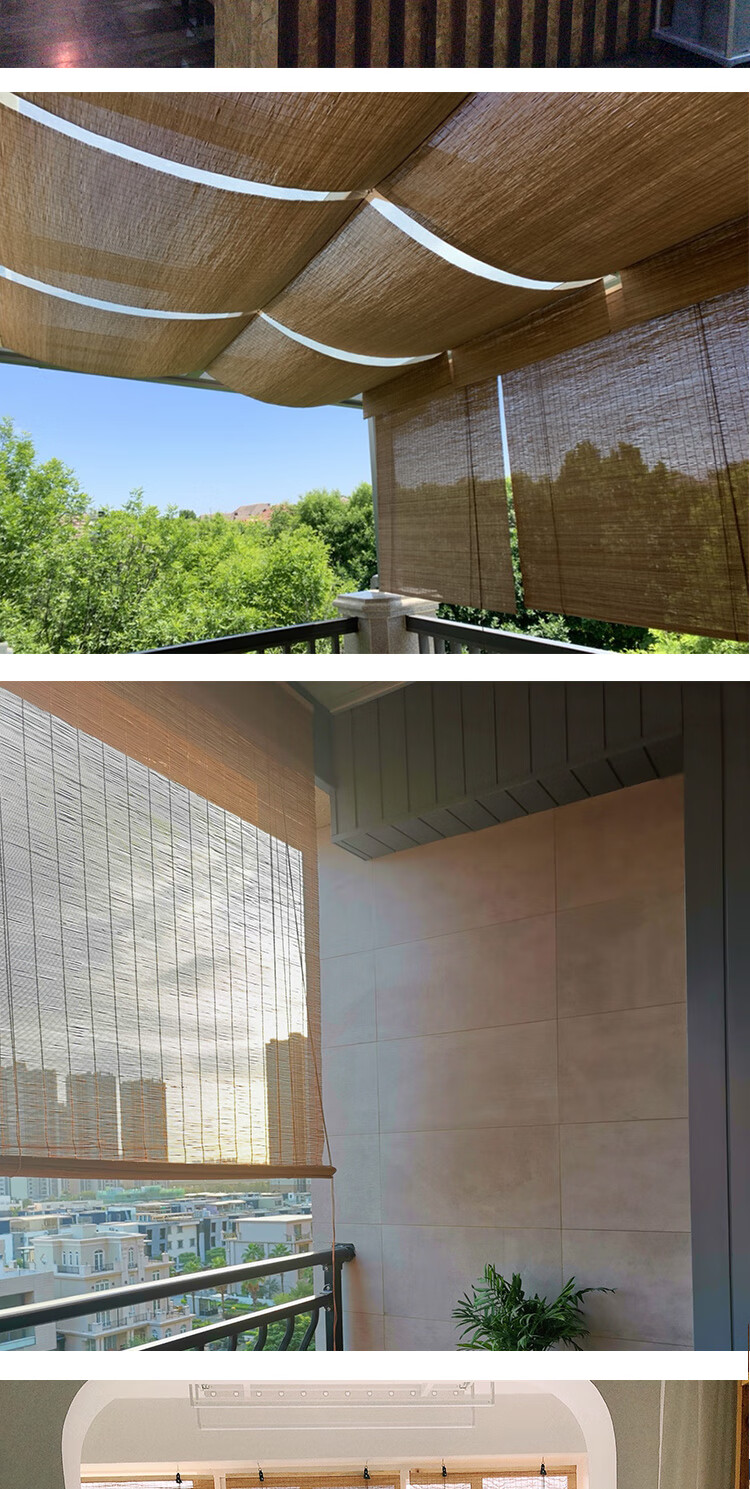 竹卷帘窗帘防水户外帘户外防水防霉竹帘隔断室外凉亭庭院阳台遮阳帘