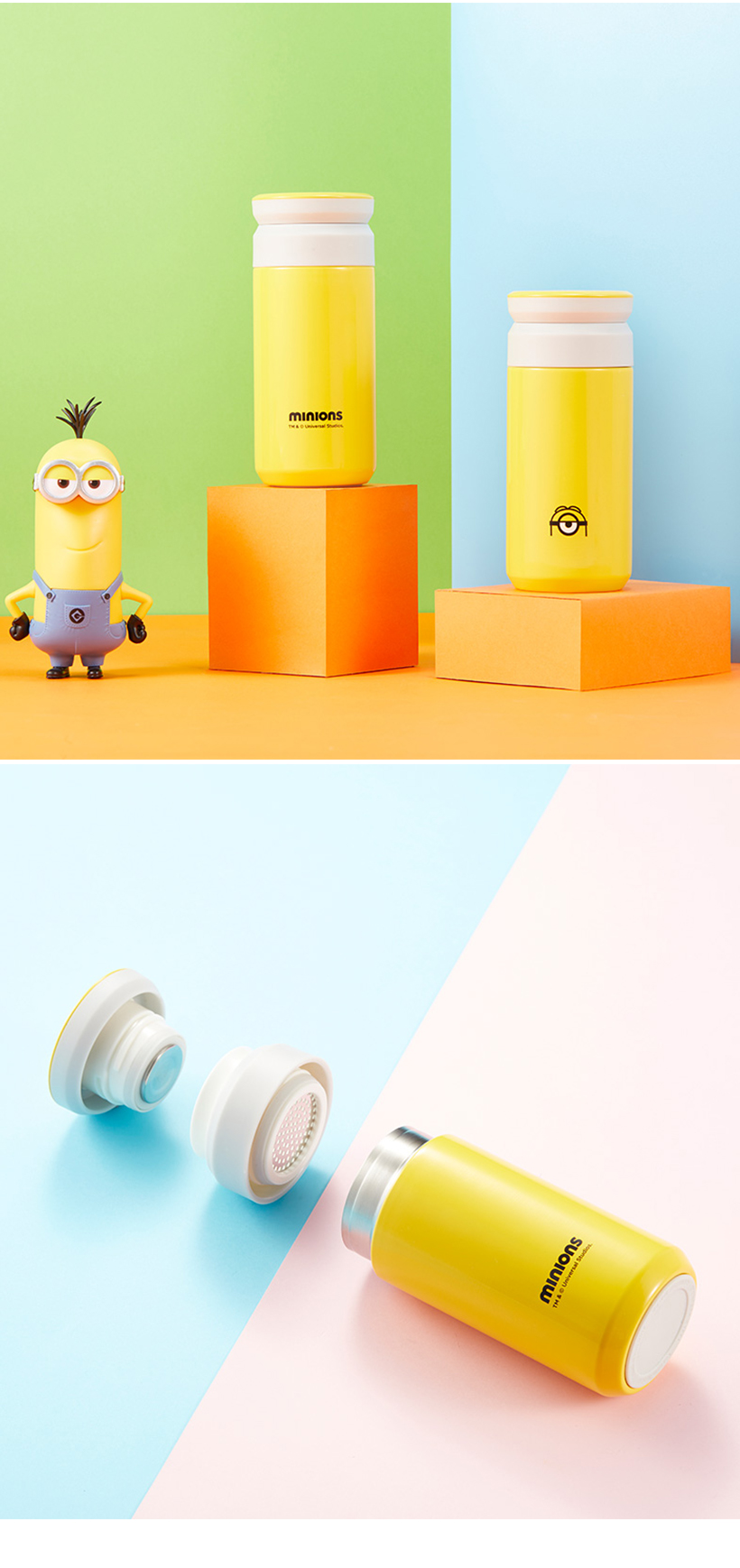 神偷奶爸小黄人保温杯神偷奶爸系列保温杯白色400ml黄色350ml可爱简约
